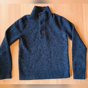 H&M Sweater Label of Graded Goods LOGG Lrg Blue Button Pullover Fleece Wool‎ Men